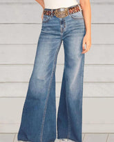 Vintage Jeans mit hoher Taille und weitem Bein